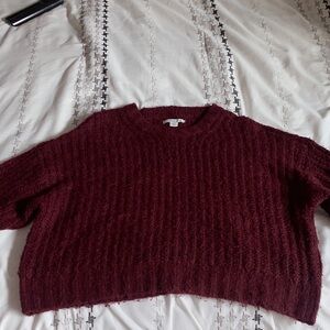 American Eagle Outfitters Deep Red Crew Neck Sweater